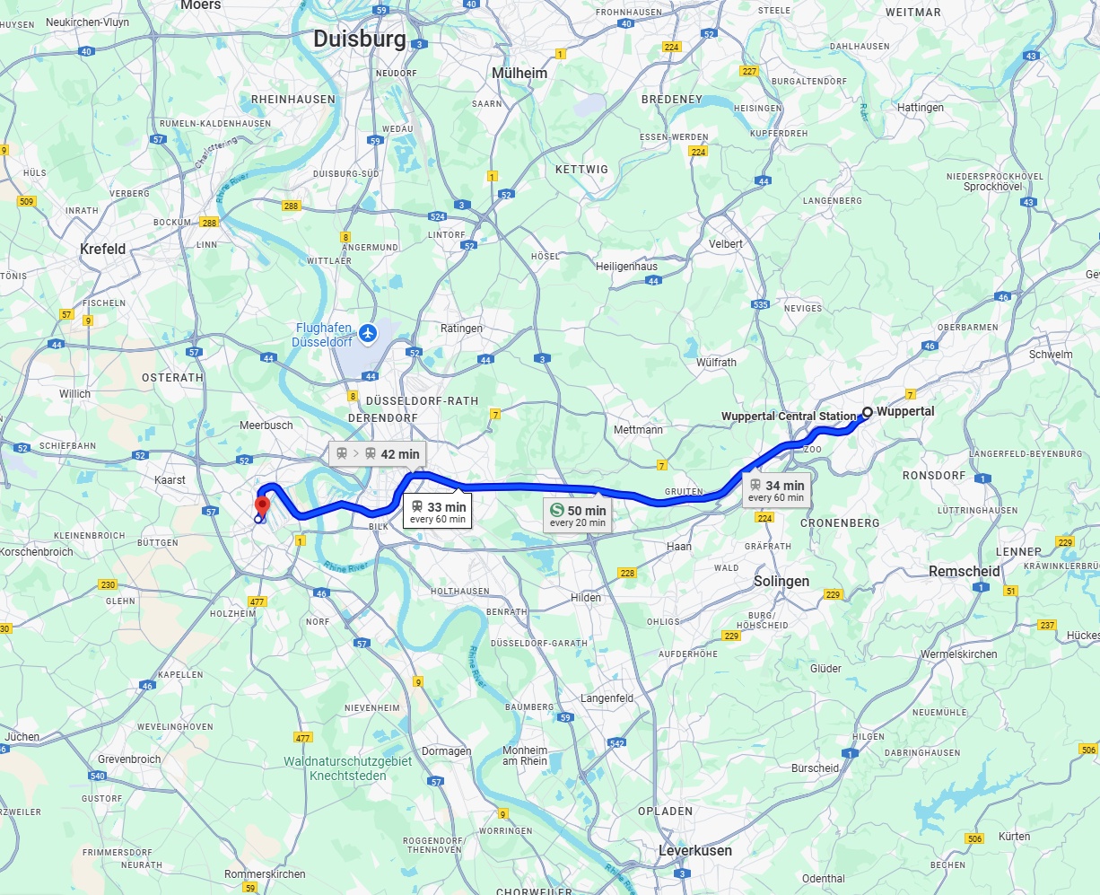 Anreise von Wuppertal Zu Neuss Über 