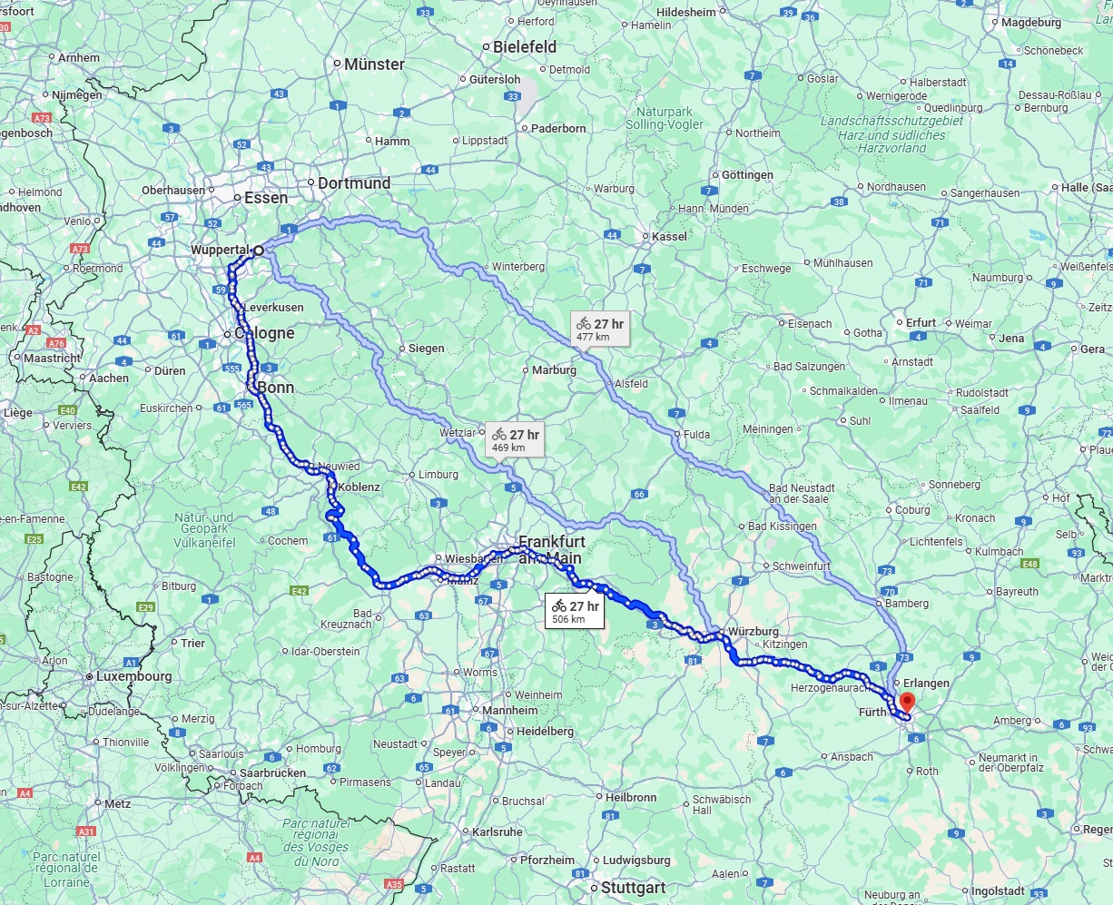 Anreise von Wuppertal Zu Nürnberg Über 