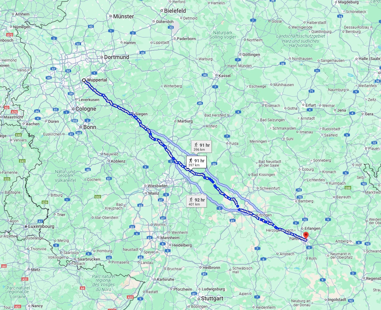 Anreise von Wuppertal Zu Nürnberg Über 