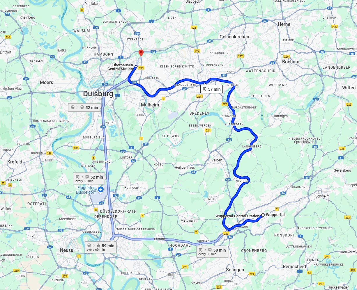 Anreise von Wuppertal Zu Oberhausen Über 