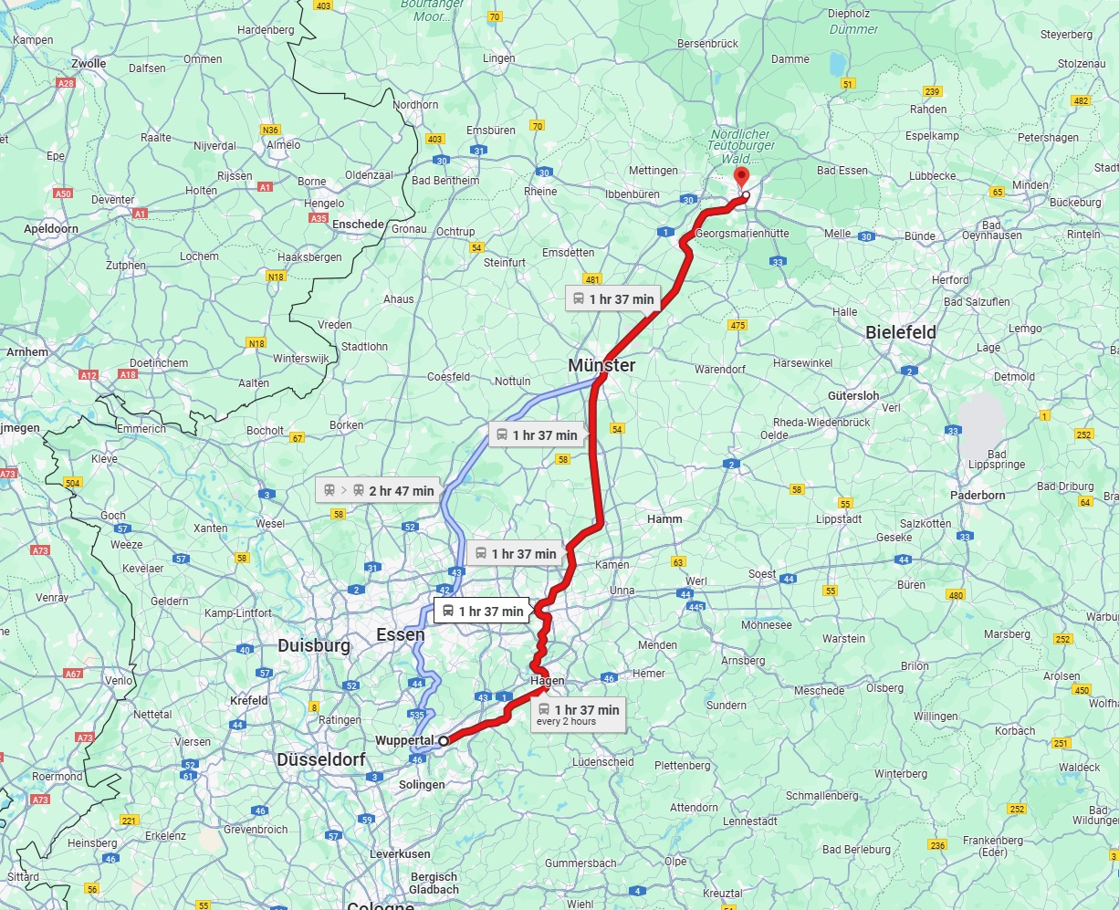 Anreise von Wuppertal Zu Osnabrück Über 