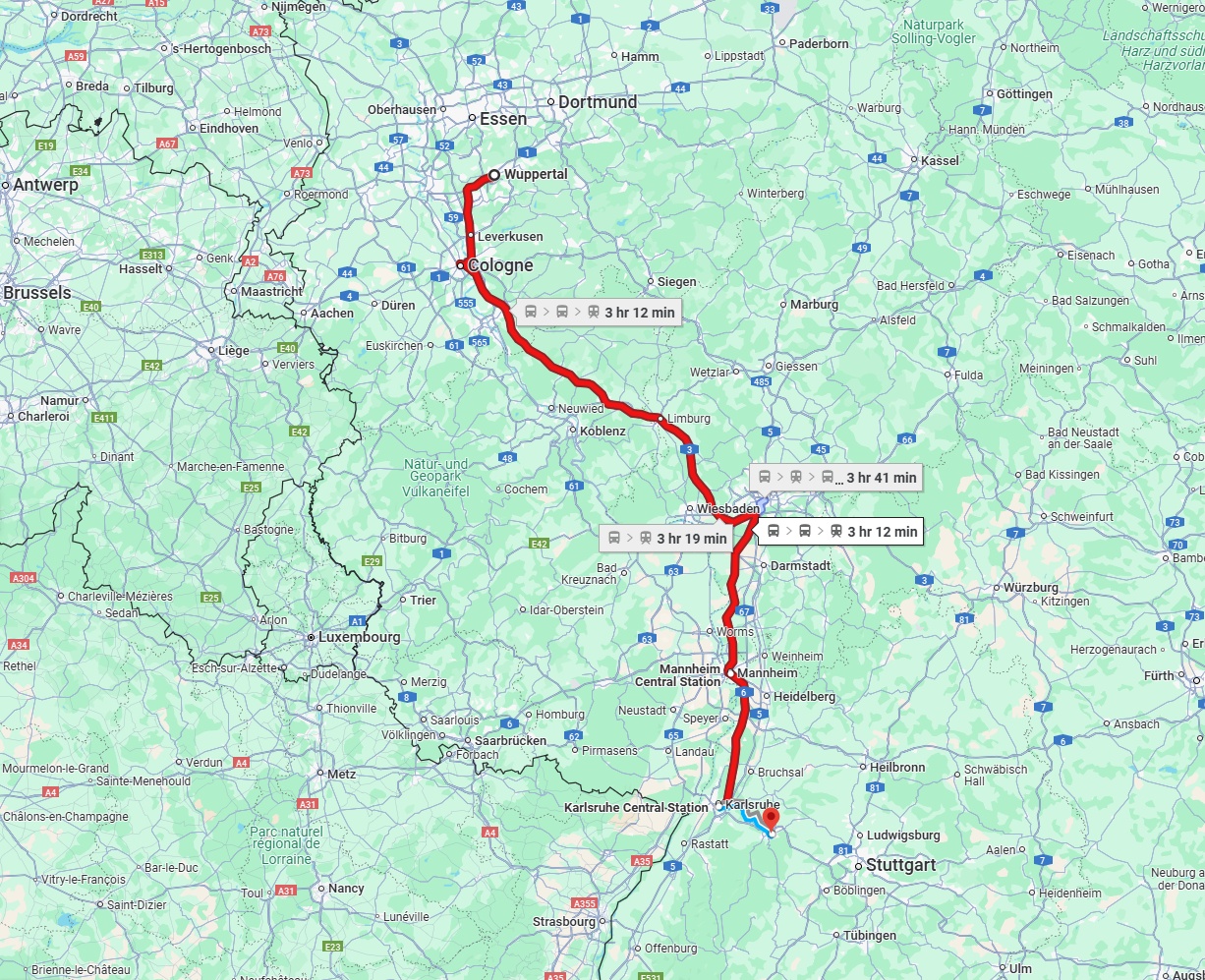 Anreise von Wuppertal Zu Pforzheim Über 