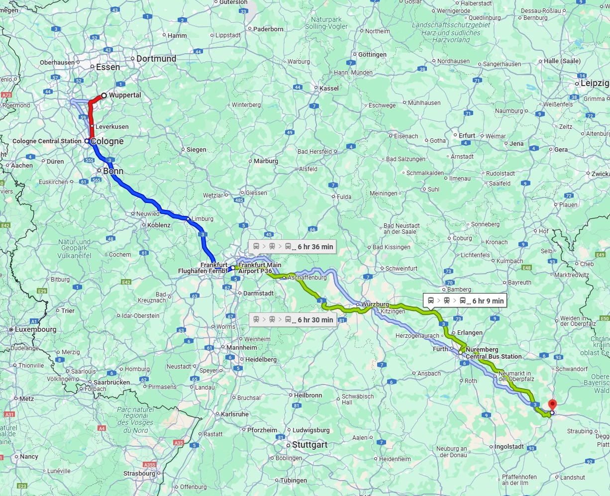 Anreise von Wuppertal Zu Regensburg Über 