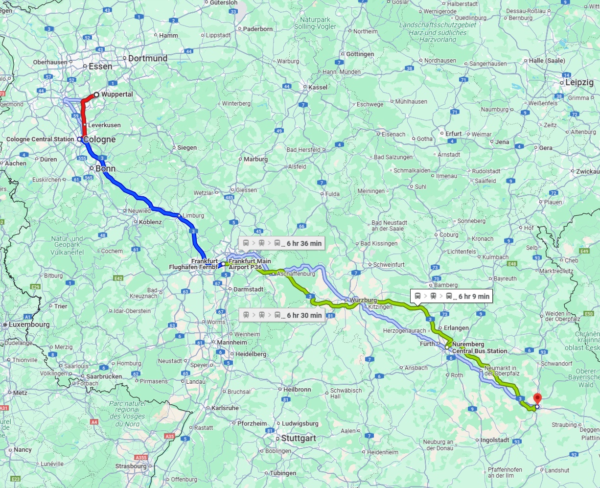Anreise von Wuppertal Zu Regensburg Über 