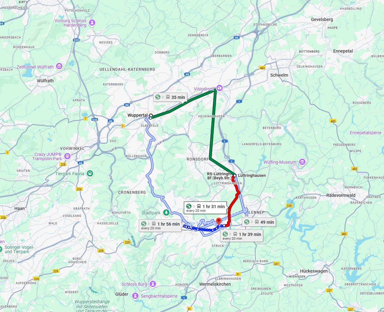 Anreise von Wuppertal Zu Remscheid Über 