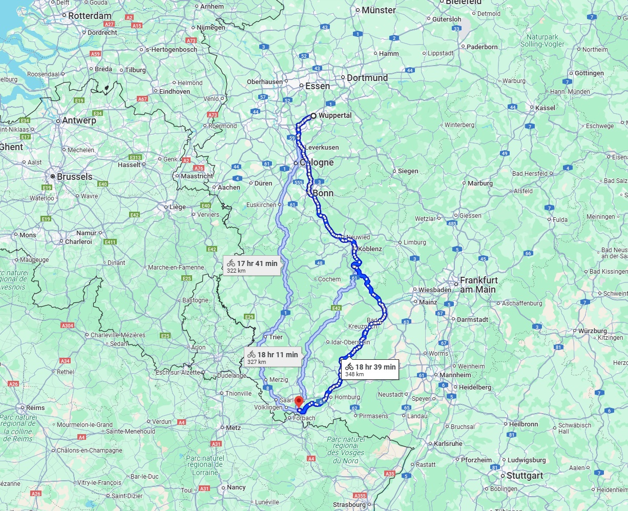 Anreise von Wuppertal Zu Saarbrücken Über 