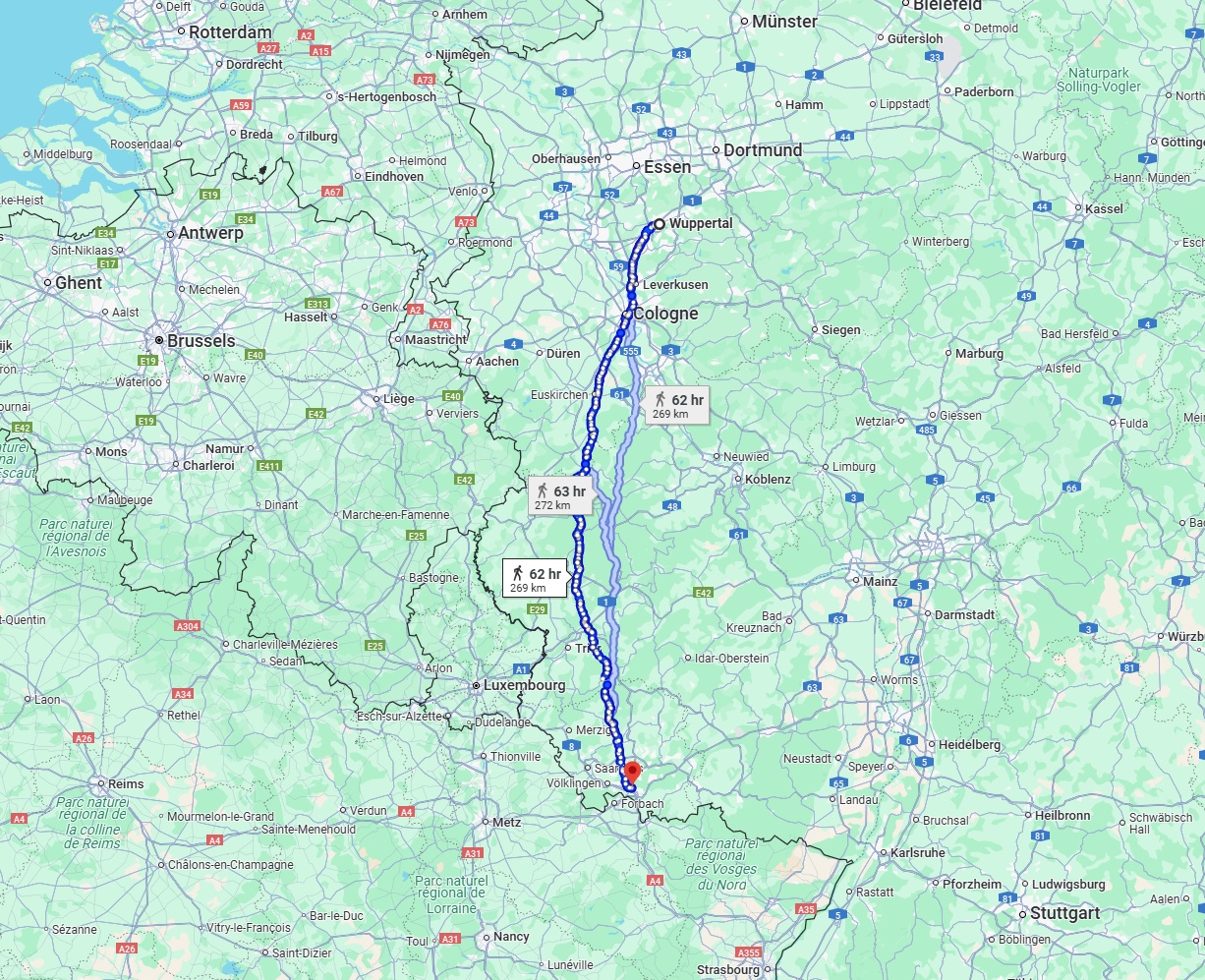 Anreise von Wuppertal Zu Saarbrücken Über 