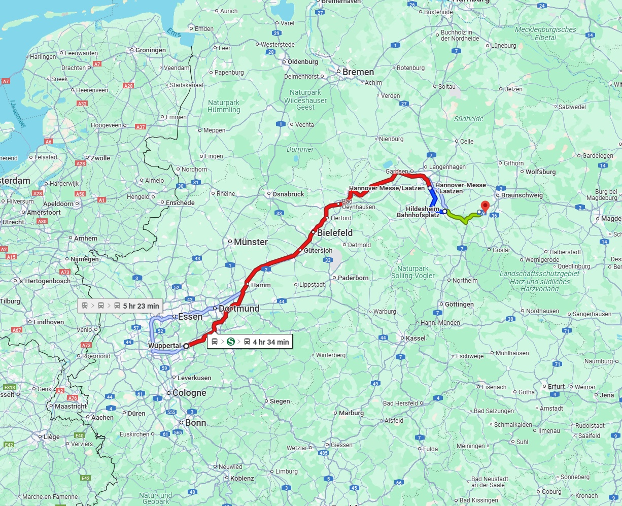 Anreise von Wuppertal Zu Salzgitter Über 
