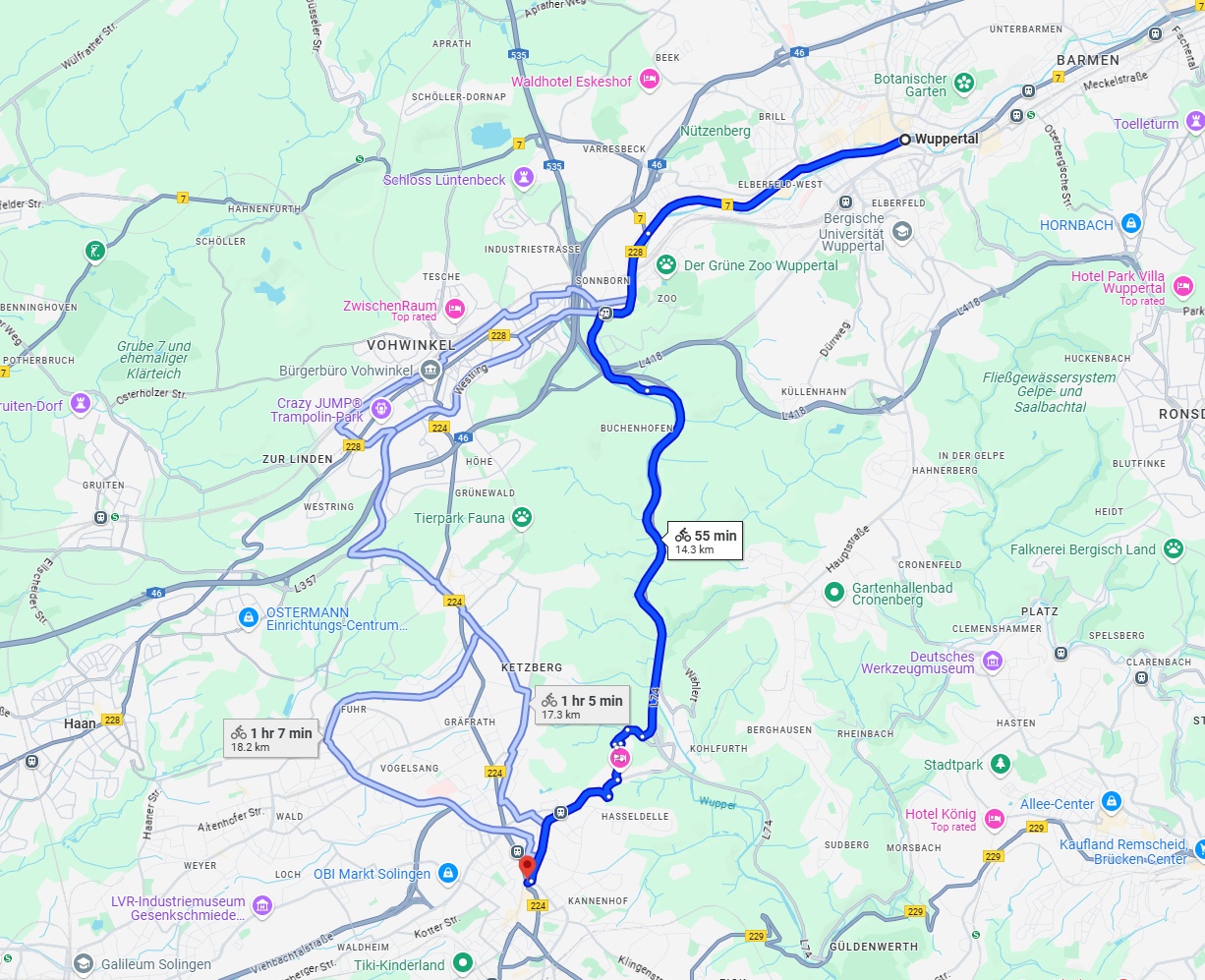 Anreise von Wuppertal Zu Solingen Über 