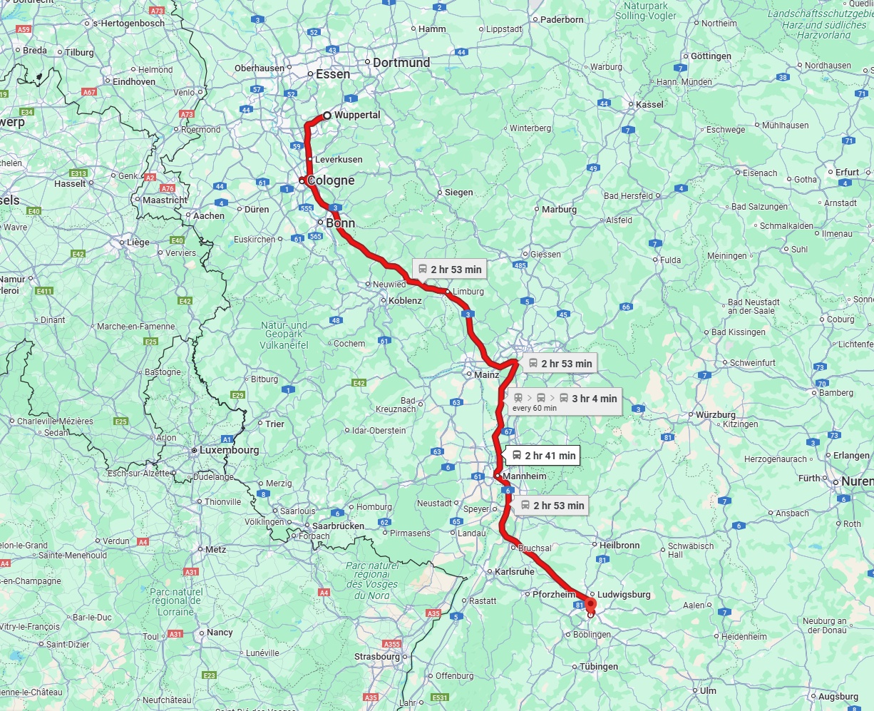 Anreise von Wuppertal Zu Stuttgart Über 