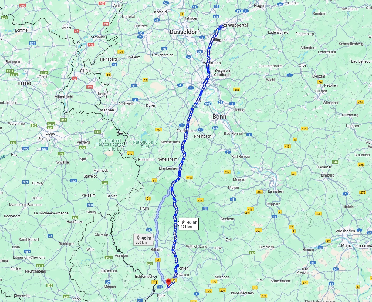 Anreise von Wuppertal Zu Trier Über 