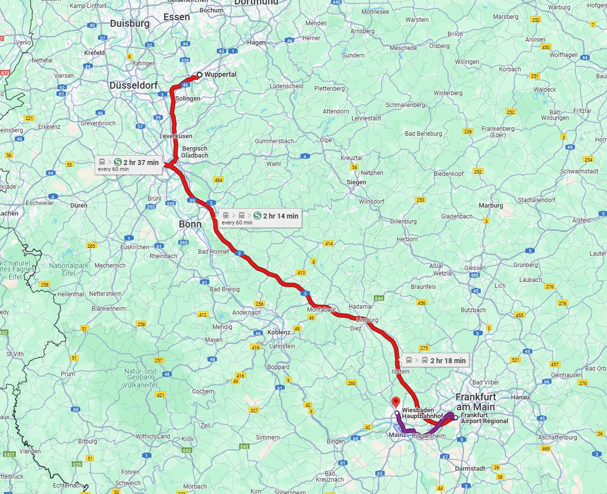 Anreise von Wuppertal Zu Wiesbaden Über 