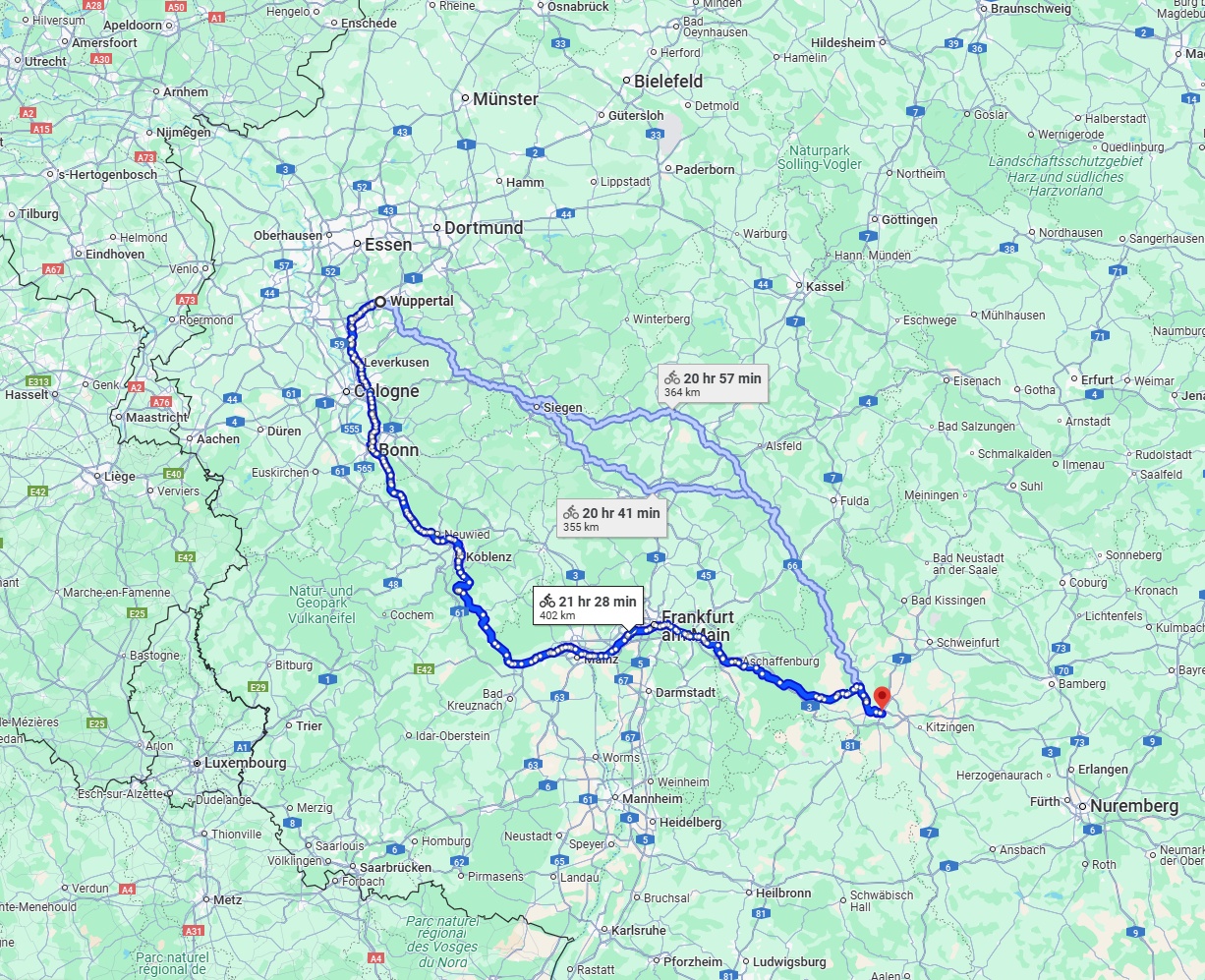 Anreise von Wuppertal Zu Würzburg Über 