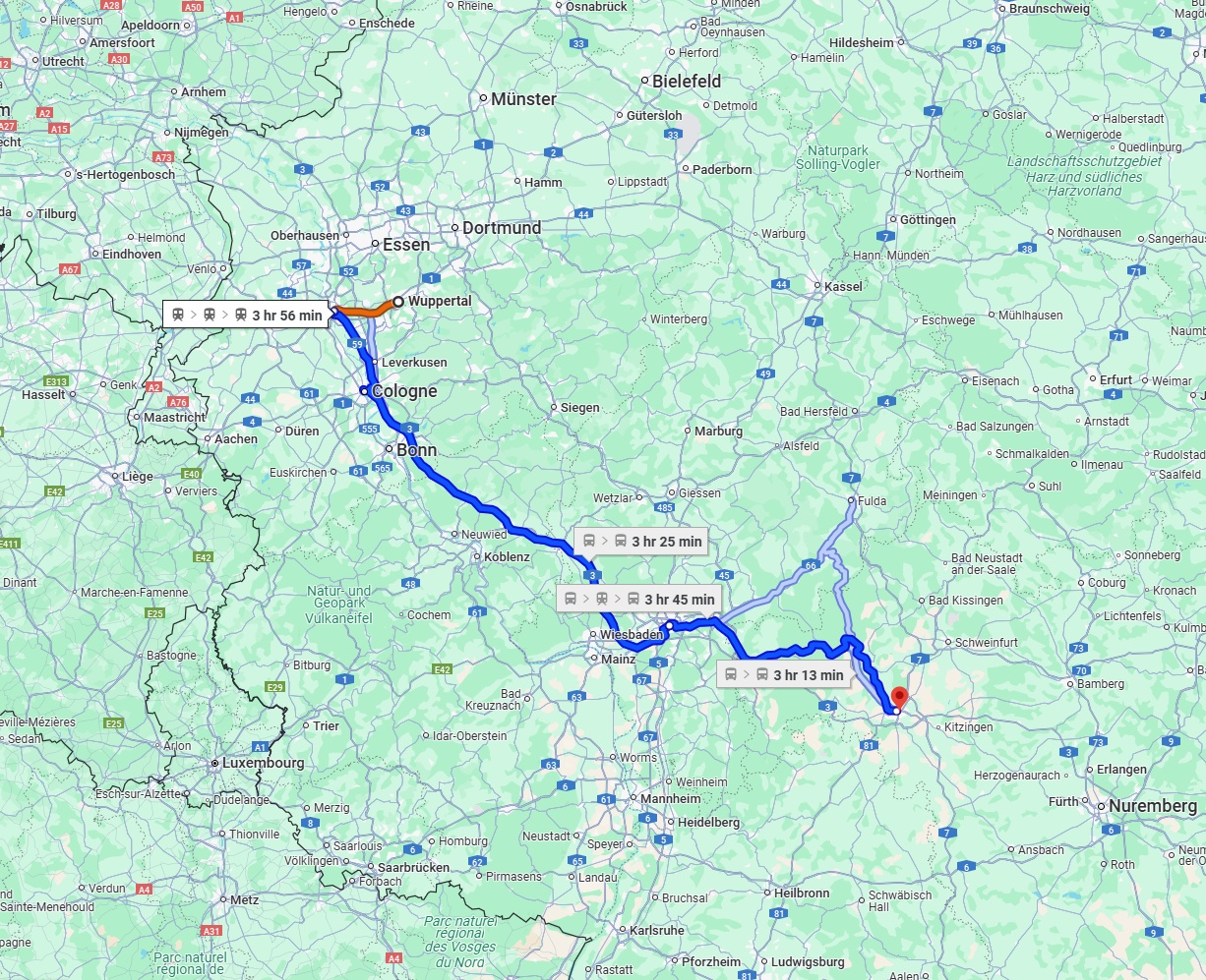 Anreise von Wuppertal Zu Würzburg Über 