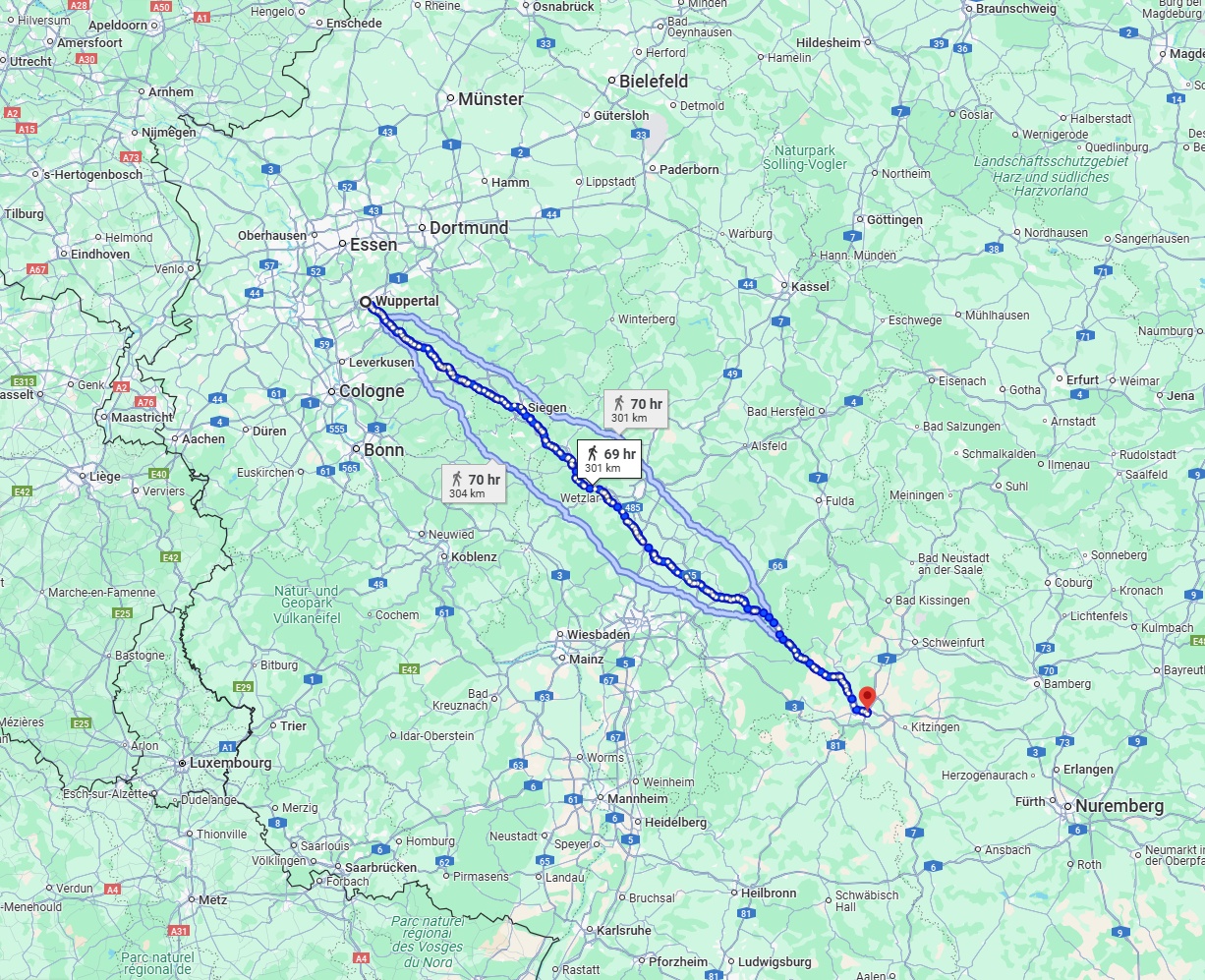 Anreise von Wuppertal Zu Würzburg Über 