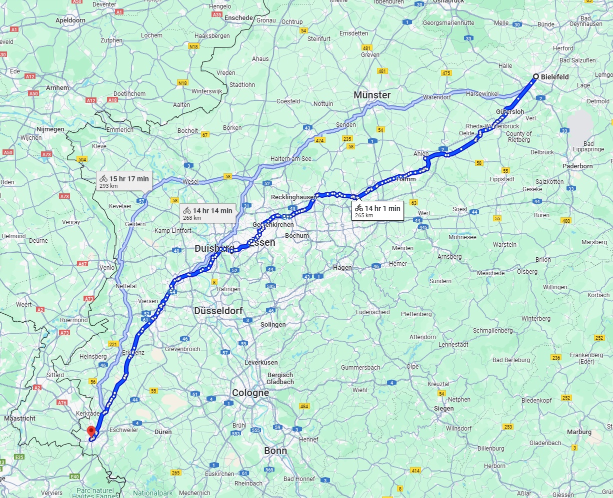 Anreise von Bielefeld Zu Aachen Über 