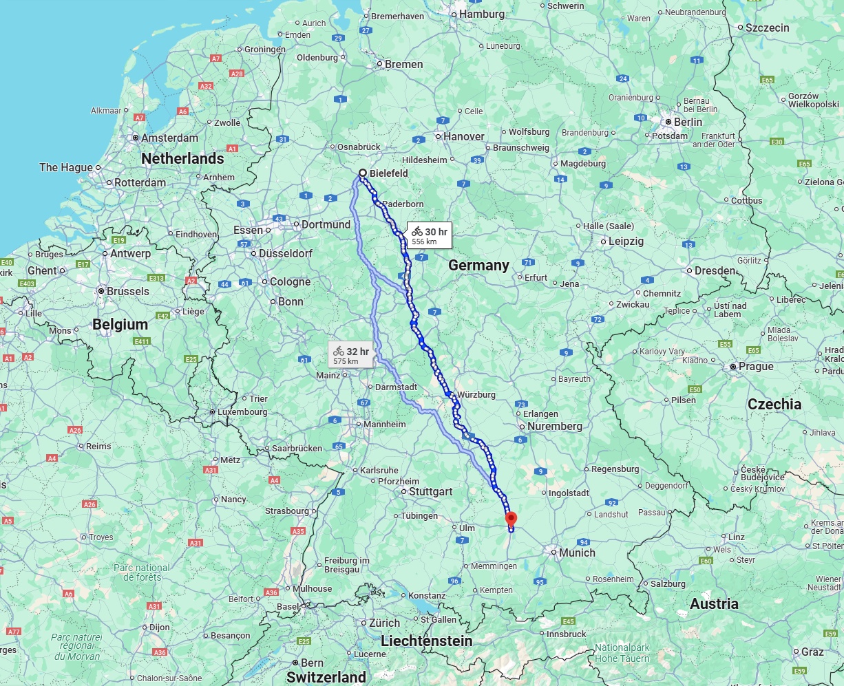 Anreise von Bielefeld Zu Augsburg Über 