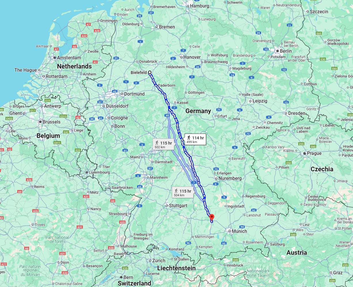 Anreise von Bielefeld Zu Augsburg Über 