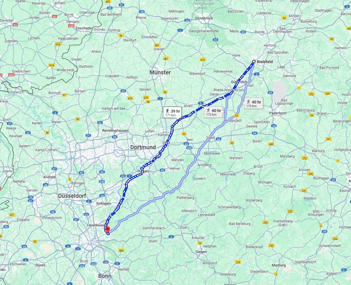 Anreise von Bielefeld Zu Bergisch Gladbach Über 