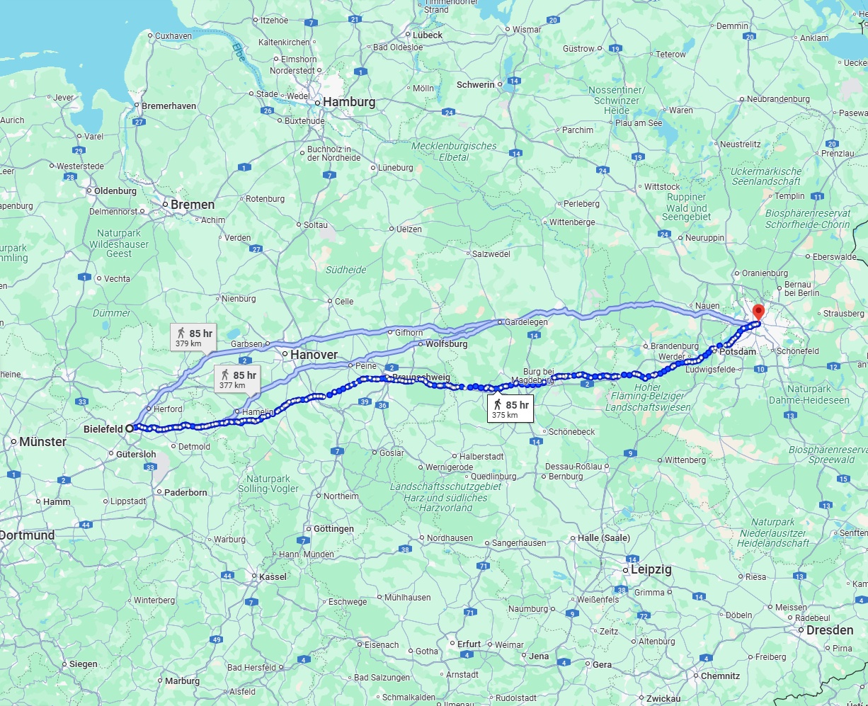 Anreise von Bielefeld Zu Berlin Über 