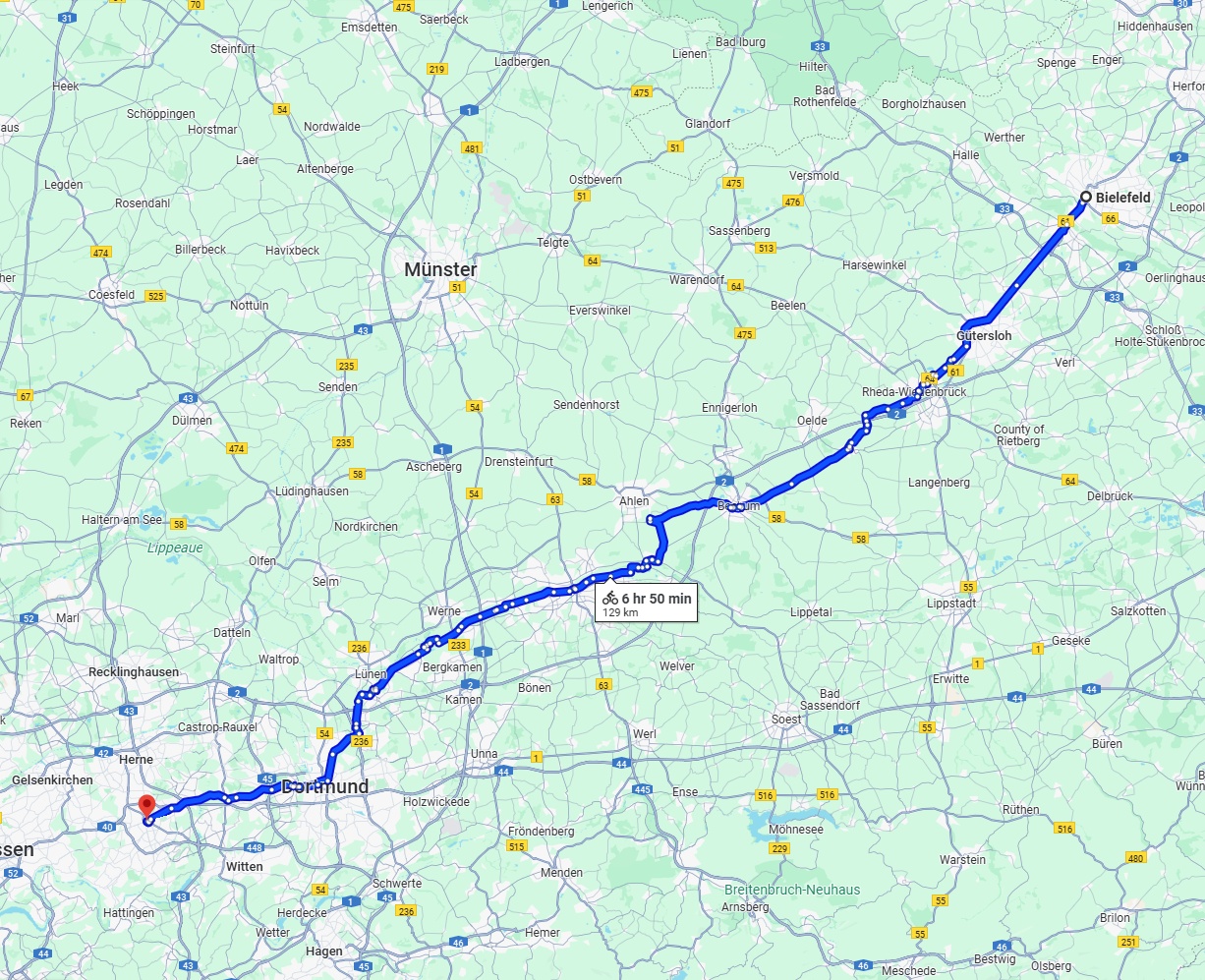 Anreise von Bielefeld Zu Bochum Über 