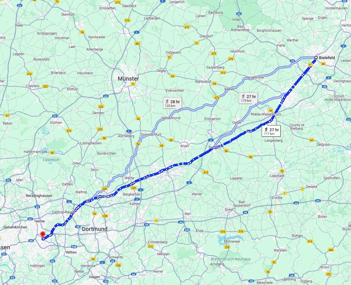 Anreise von Bielefeld Zu Bochum Über 