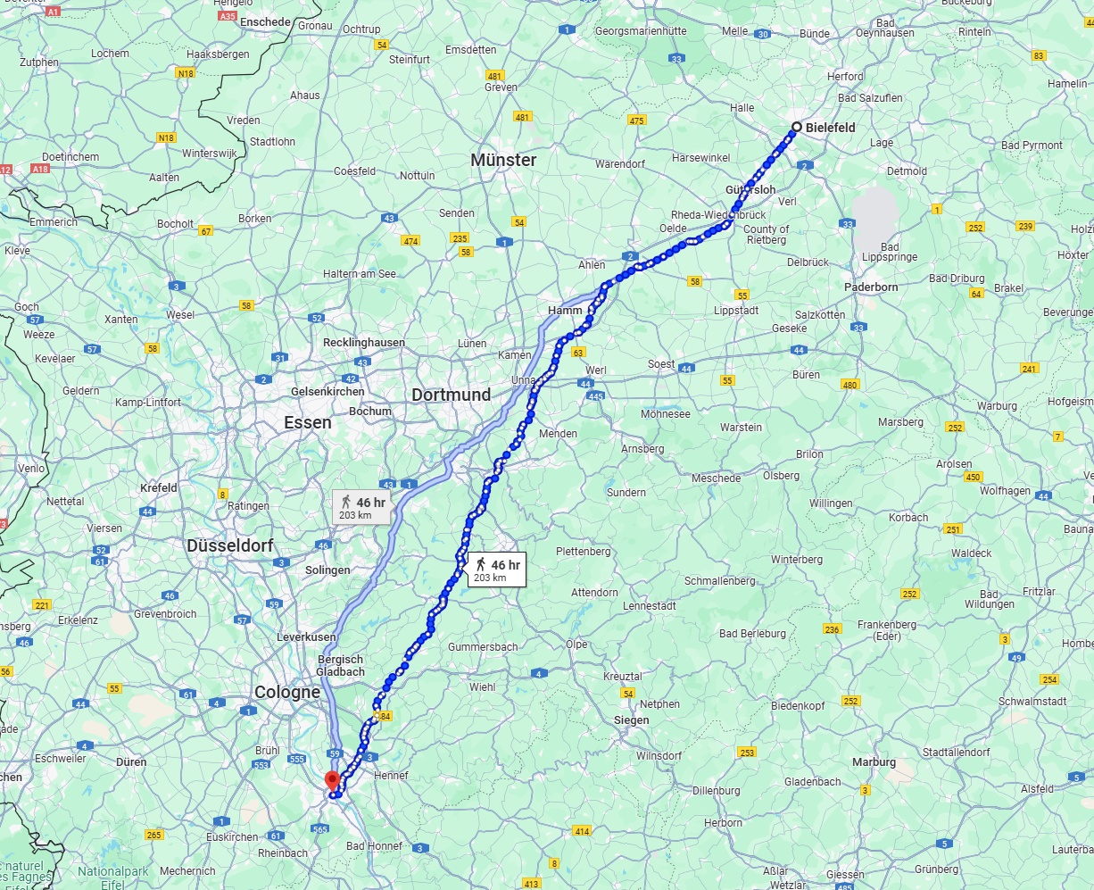 Anreise von Bielefeld Zu Bonn Über 