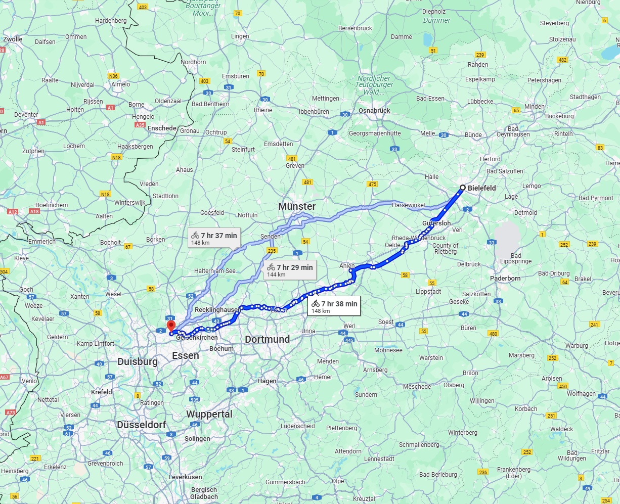 Anreise von Bielefeld Zu Bottrop Über 