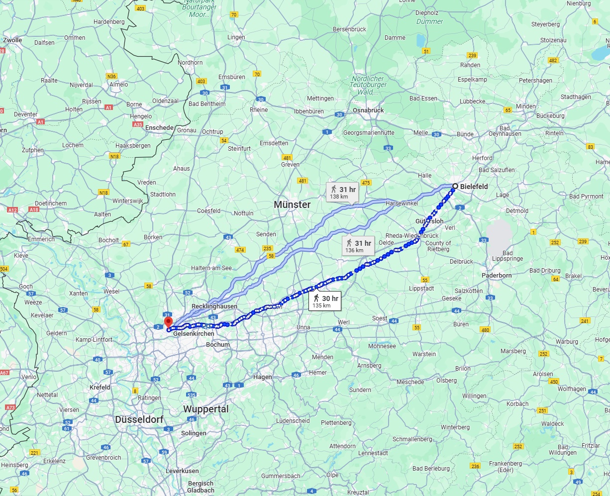 Anreise von Bielefeld Zu Bottrop Über 