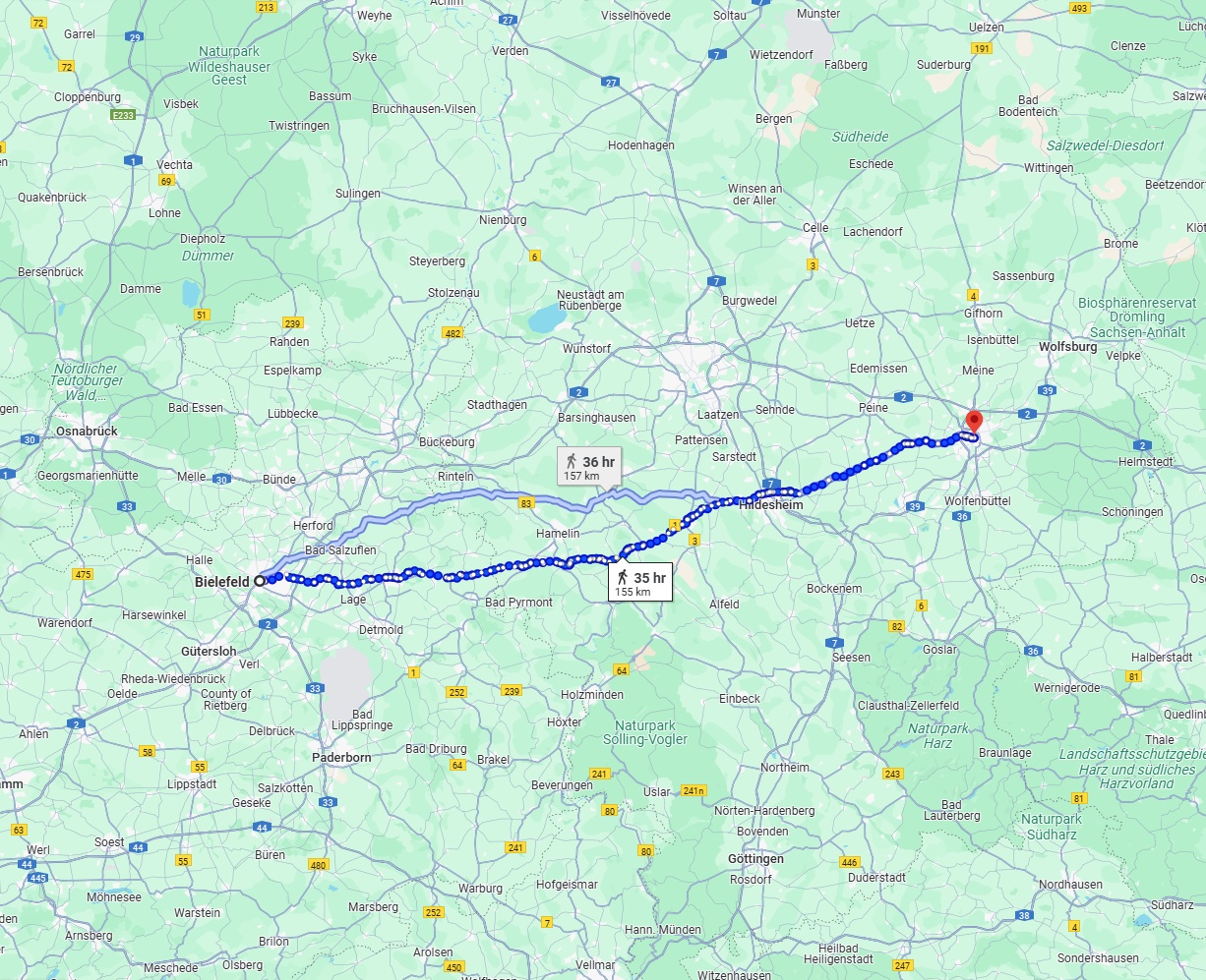 Anreise von Bielefeld Zu Braunschweig Über 