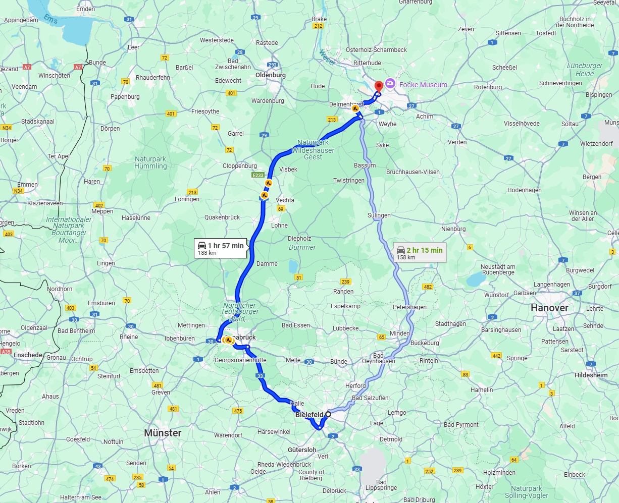 Anreise von Bielefeld Zu Bremen Über via A1