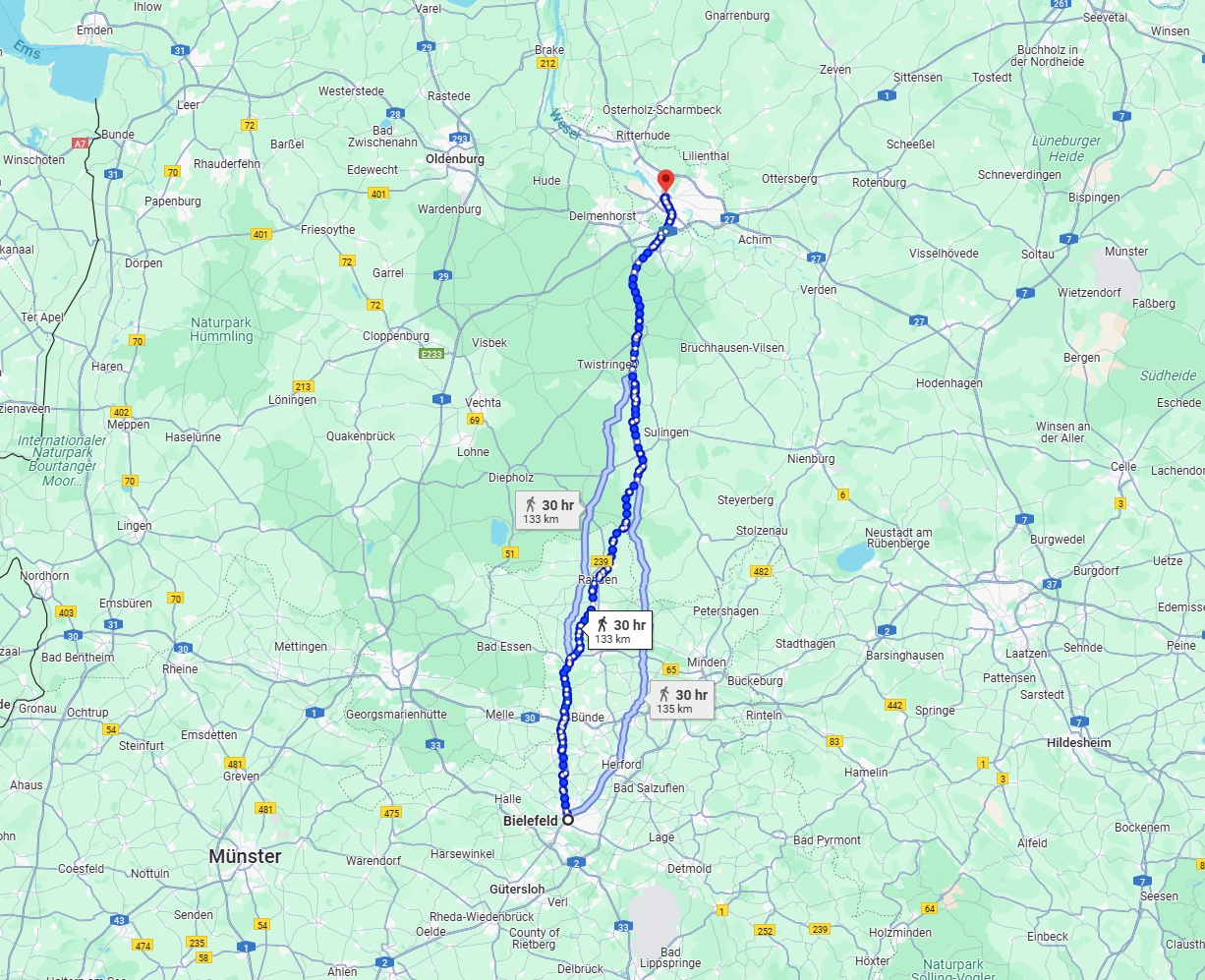 Anreise von Bielefeld Zu Bremen Über 