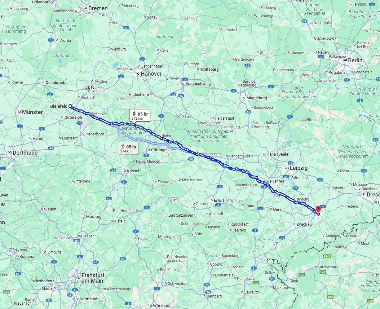 Anreise von Bielefeld Zu Chemnitz Über 