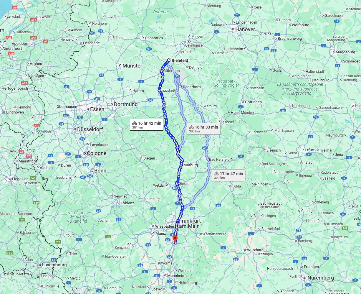 Anreise von Bielefeld Zu Darmstadt Über 