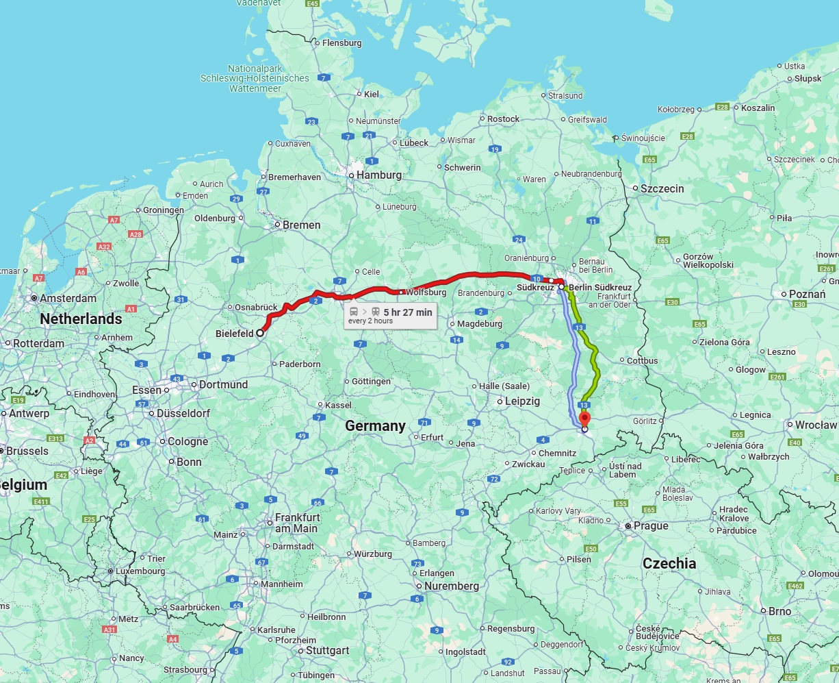 Anreise von Bielefeld Zu Dresden Über 