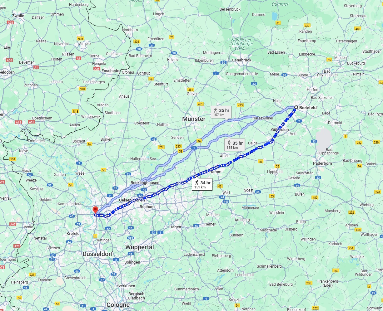 Anreise von Bielefeld Zu Duisburg Über 