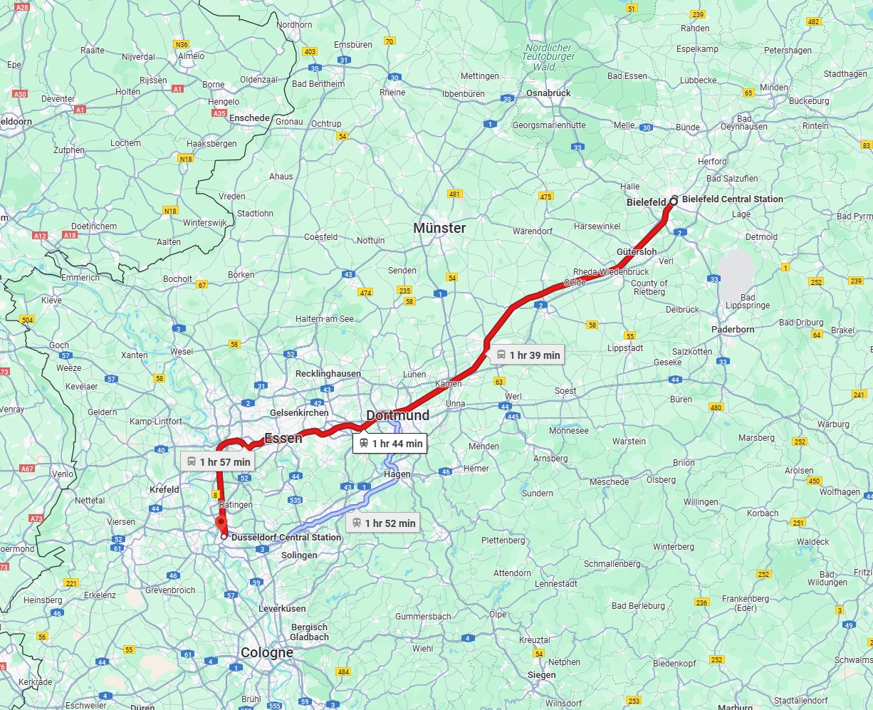 Anreise von Bielefeld Zu Düsseldorf Über 