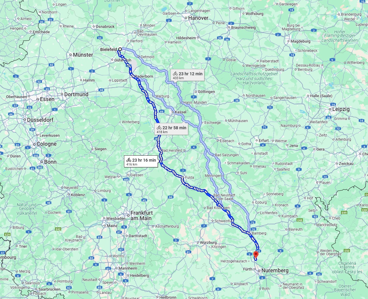 Anreise von Bielefeld Zu Erlangen Über 