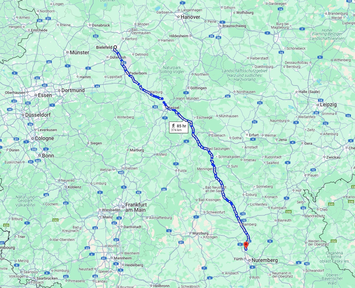 Anreise von Bielefeld Zu Erlangen Über 