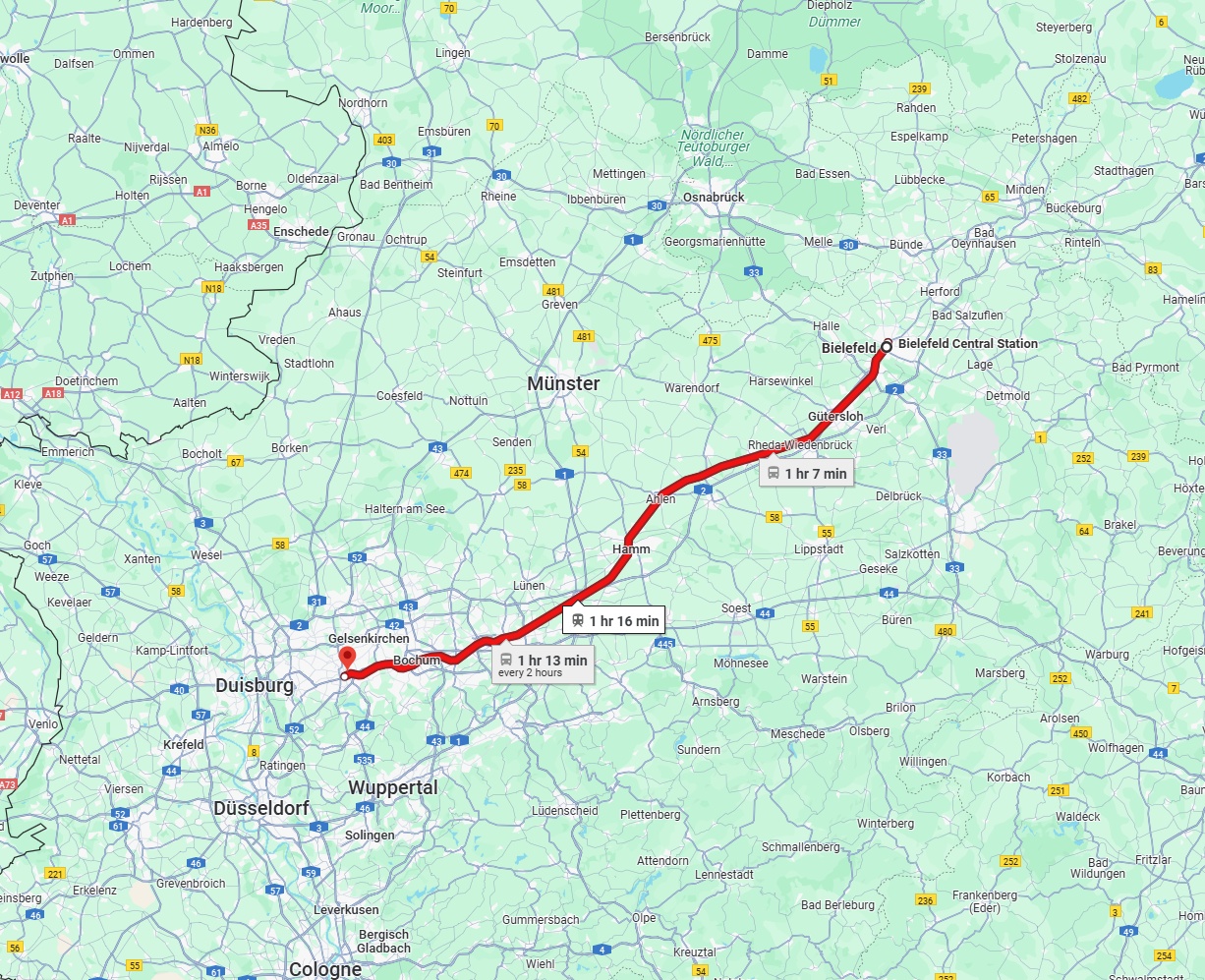 Anreise von Bielefeld Zu Essen Über 