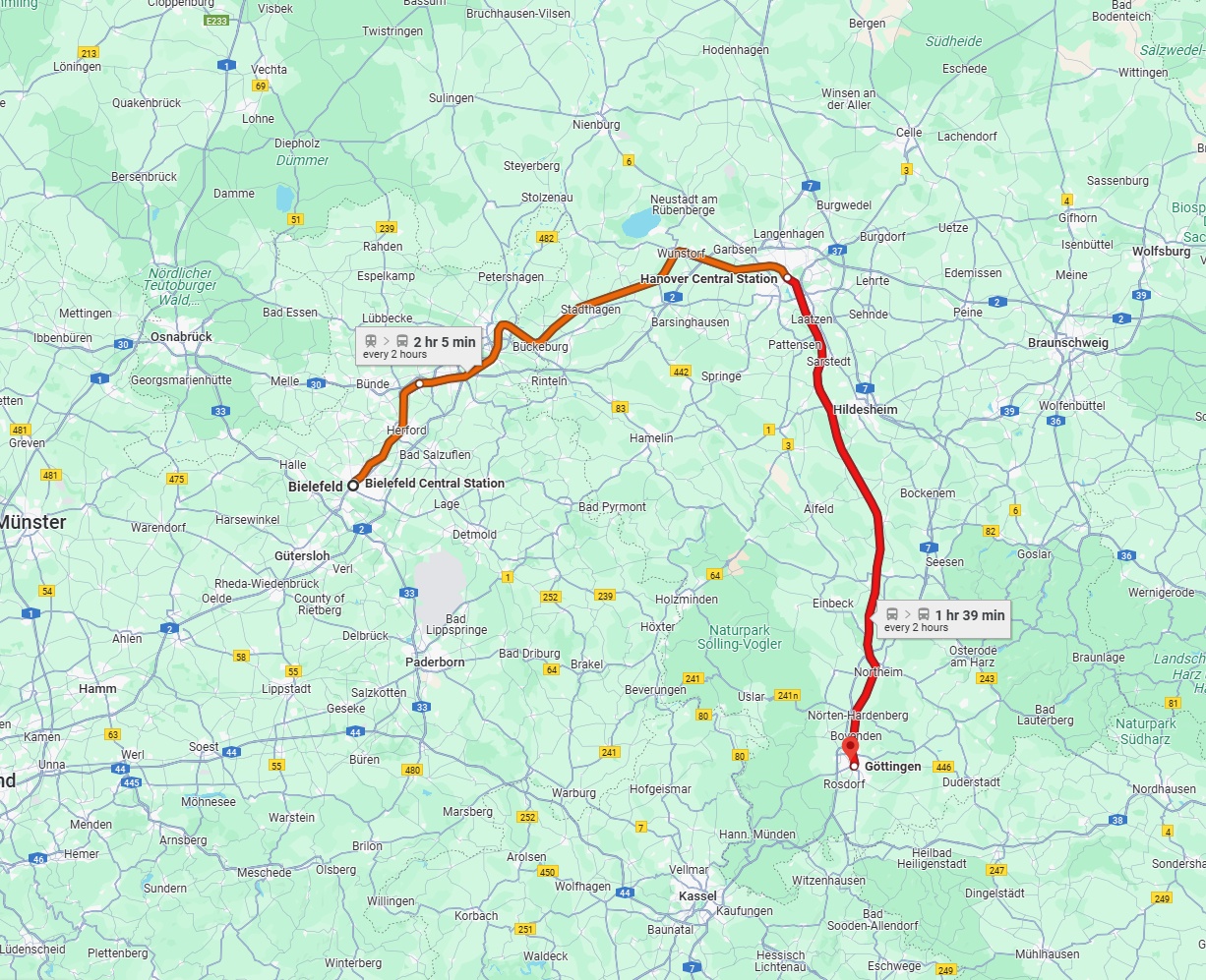 Anreise von Bielefeld Zu Göttingen Über 