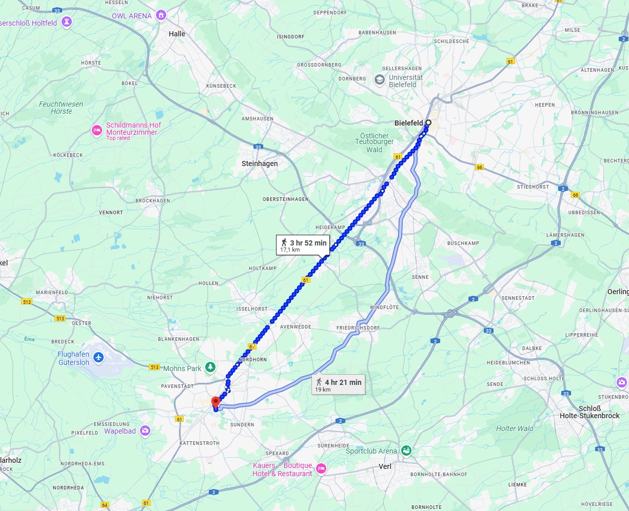 Anreise von Bielefeld Zu Gütersloh Über 