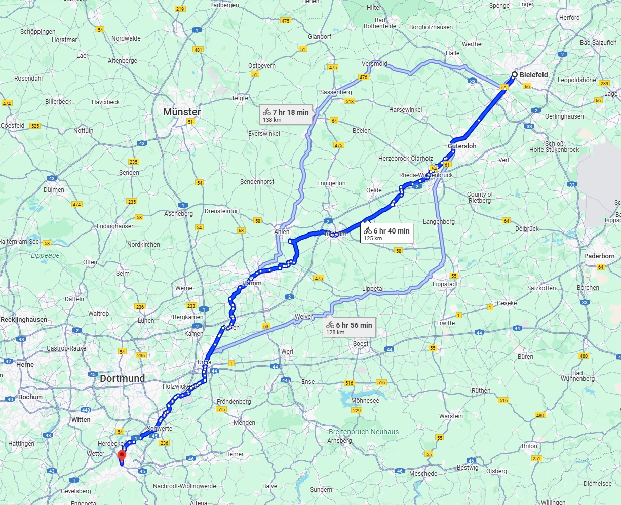 Anreise von Bielefeld Zu Hagen Über 