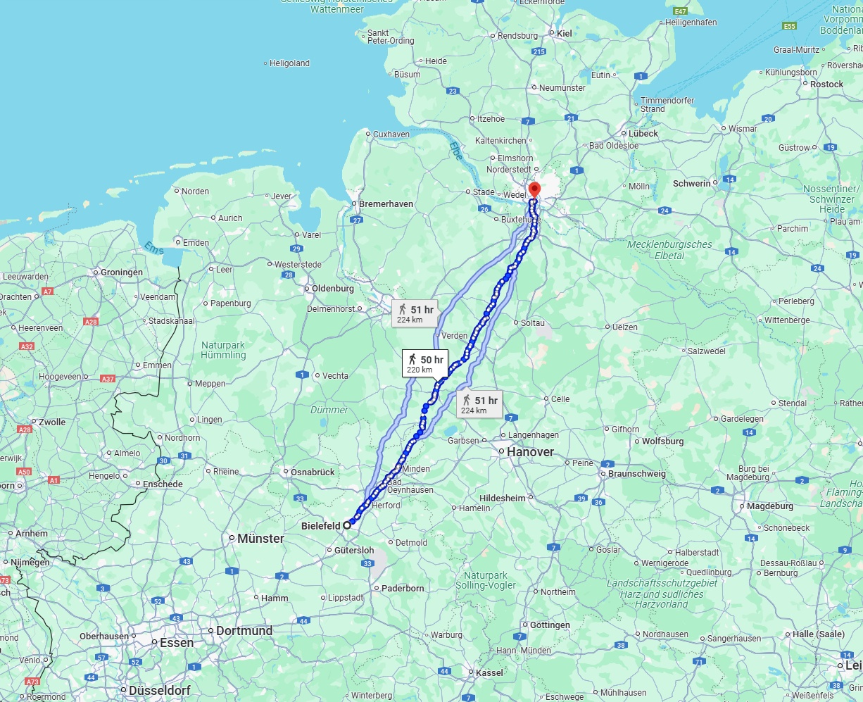 Anreise von Bielefeld Zu Hamburg Über 