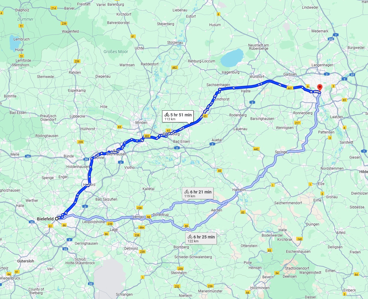Anreise von Bielefeld Zu Hannover Über 
