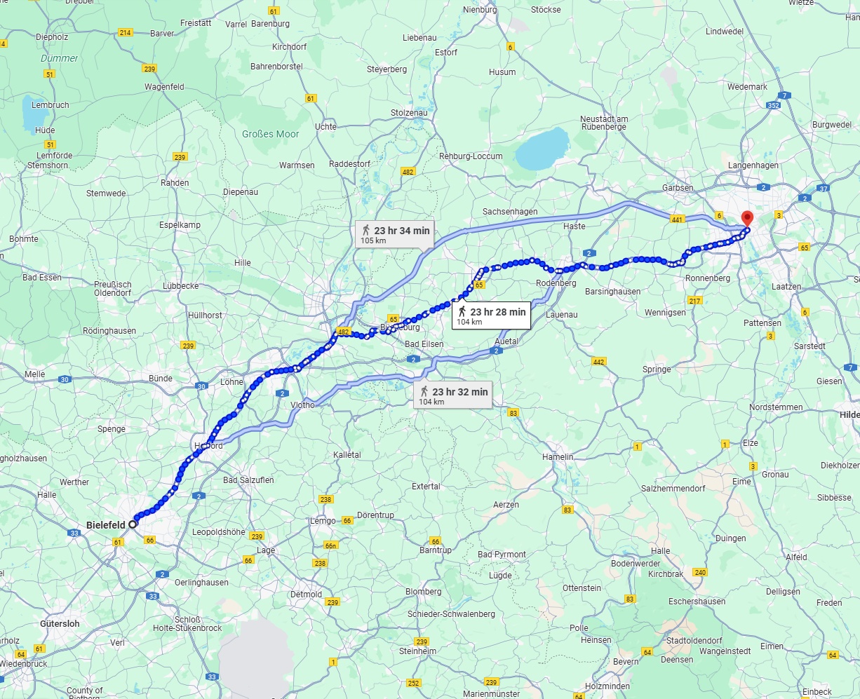 Anreise von Bielefeld Zu Hannover Über 