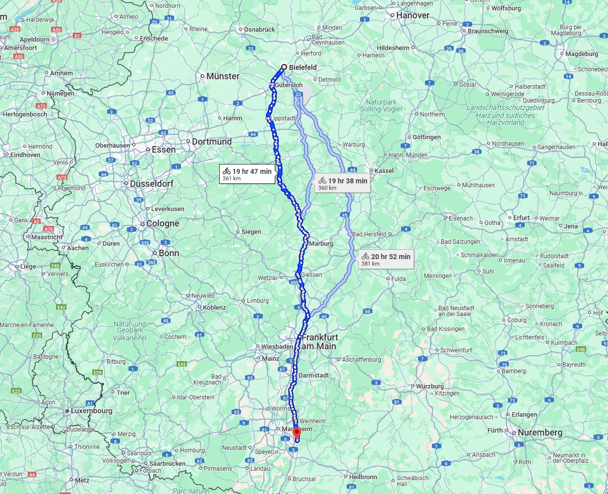 Anreise von Bielefeld Zu Heidelberg Über 