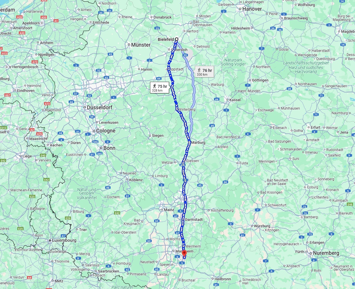 Anreise von Bielefeld Zu Heidelberg Über 