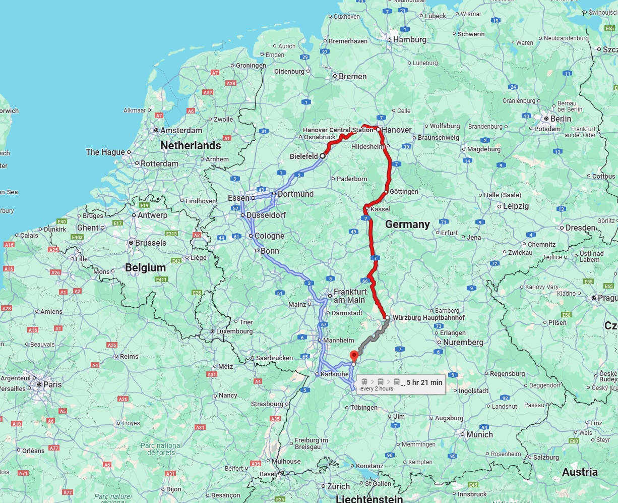 Anreise von Bielefeld Zu Heilbronn Über 