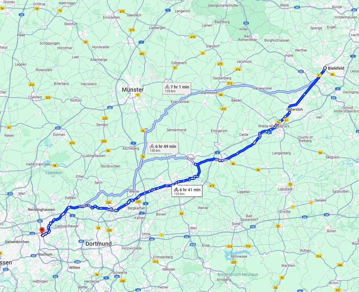 Anreise von Bielefeld Zu Herne Über 